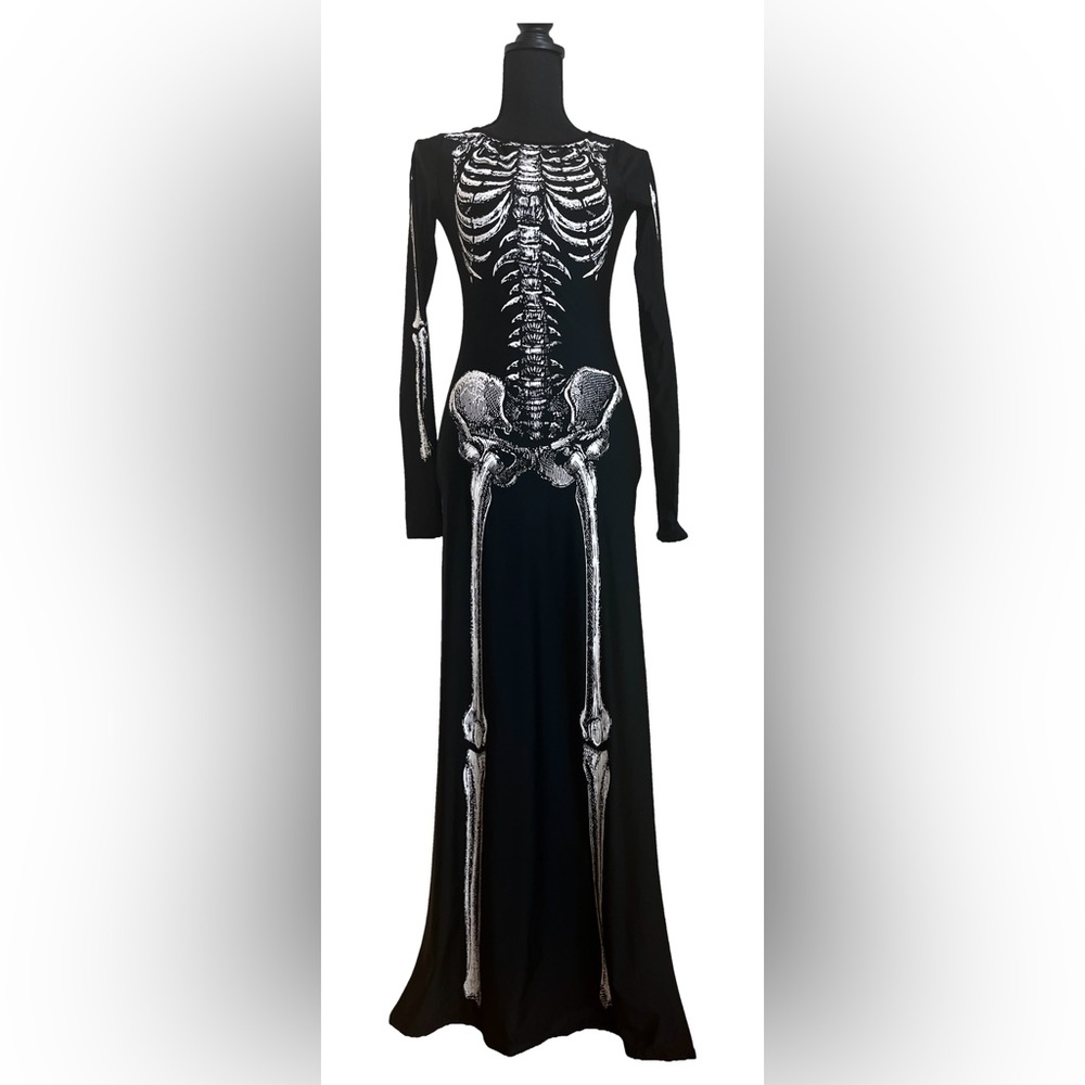 Dolls Kill Skeleton Bodycon Maxi Halloween Dress